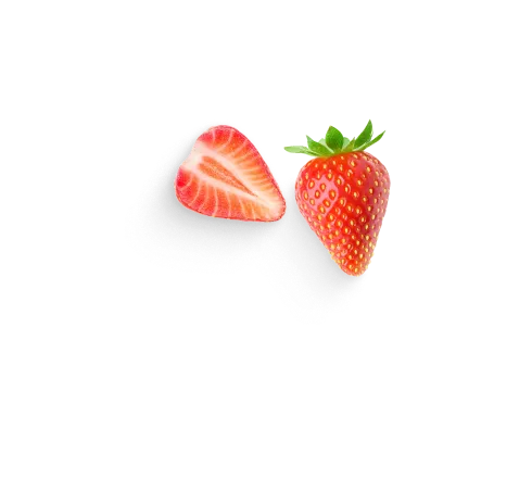 A couple of strawberries sitting on top of each other